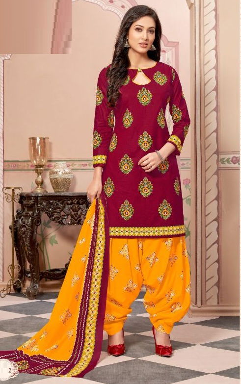 Patidar P Style 44 Regular Wear Printed Cotton Dress Material Collection